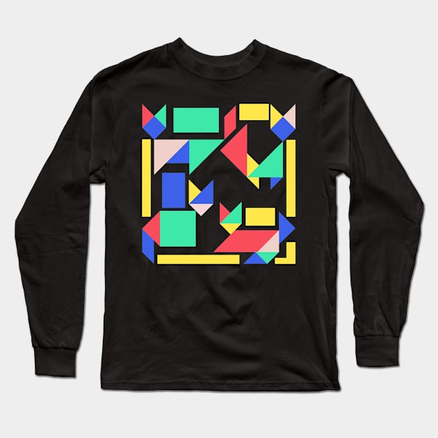 geometric cat Long Sleeve T-Shirt by A tone for life